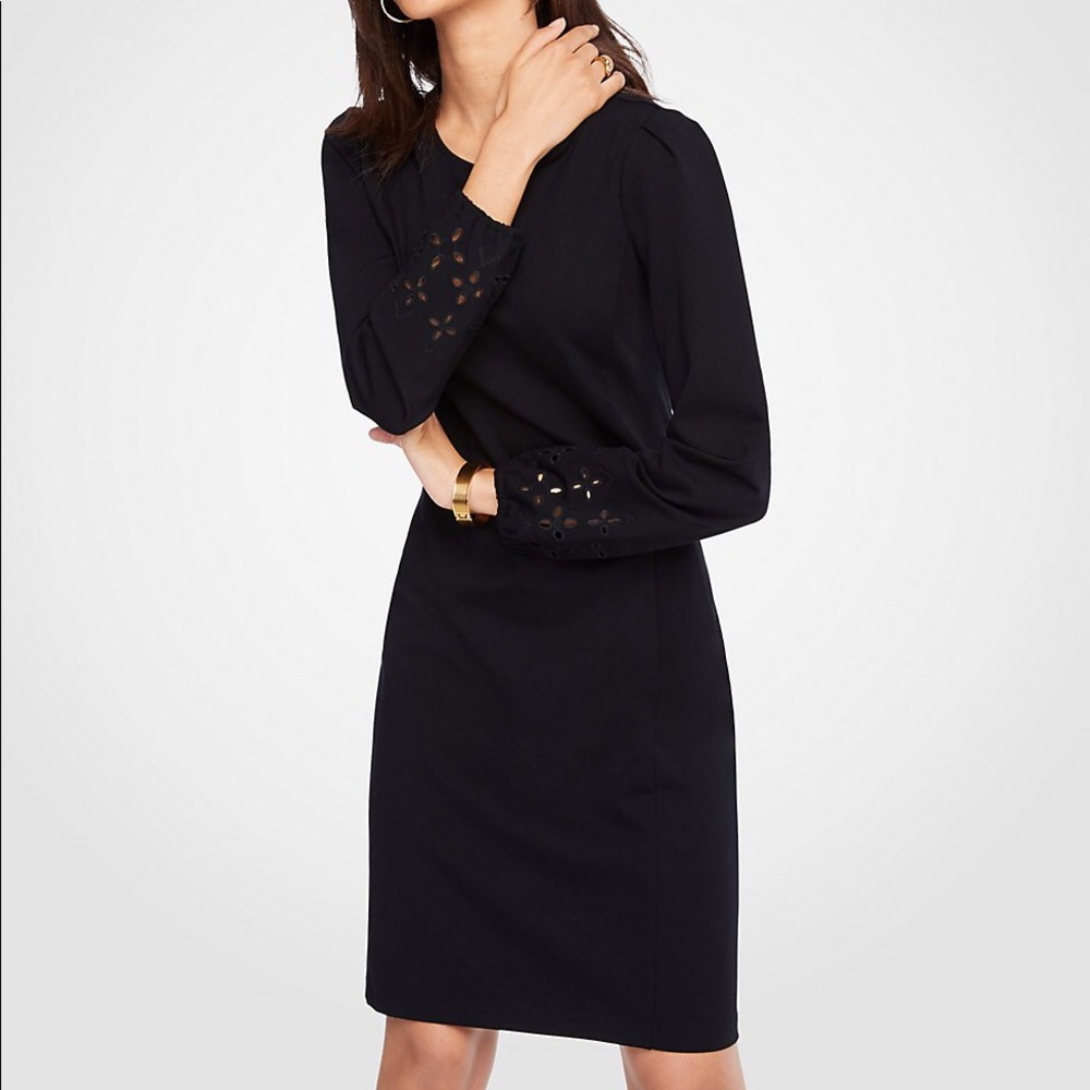 Ann Taylor Eyelet Keyhole Ponte Shift Drs